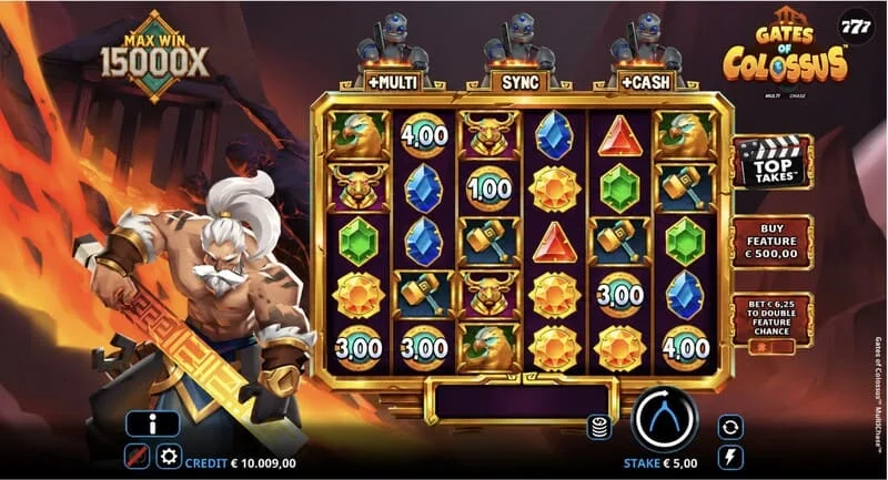 Gates of Colossus MultiChase - κύρια οθόνη με τροχούς 6×5